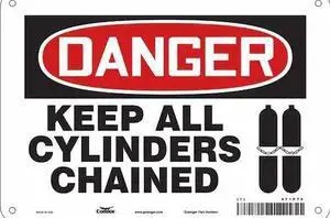 CONDOR 471P70 Safety Sign, 7 in Height, 10 in Width, Aluminum, Vertical