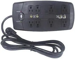 POWER FIRST 52NY65 Surge Protector Outlet Strip,Black