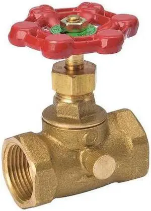 ZORO SELECT 105-103NL Stop and Waste Valve,Brass,IPS,1/2 in.