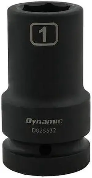 DYNAMIC D025532 1" Drive Deep Socket, Black Phosphate, Tools 1" X 1" Drive, 6