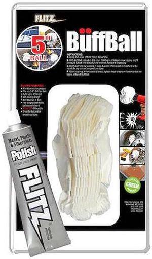 FLITZ PB 101-50 Flitz Buff Ball - Large 5" - Orange w/1.76oz Tube Flitz Polish