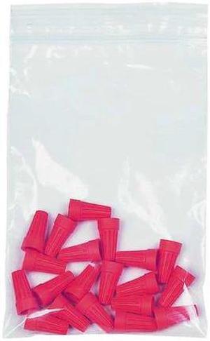 ZORO SELECT 5CND4 Reclosable Poly Bag Zipper Seal 2" x 1-1/2", 2 mil, Clear,