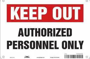 CONDOR 472H56 Safety Sign, 7 in Height, 10 in Width, Aluminum, Vertical
