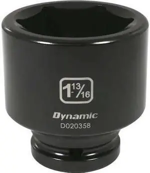 DYNAMIC D020358 3/4" Drive Standard Socket, Black Phosphate, Tools 3/4" Drive 6