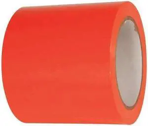 ZORO SELECT 24WH19 Floor Marking Tape, vinyl, Solid, Orange, 4 in W., 2.5 mil