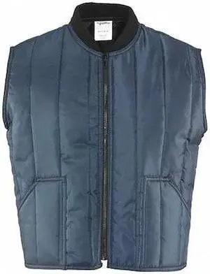 REFRIGIWEAR 0912RNAV2XL Unisex Insulated Vest, Polyester, Zipper, Navy, 2XL