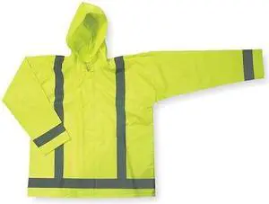 CONDOR 4GE67 Jacket w/Detach Hood,Hi-Vis Yellow/Green,3XL