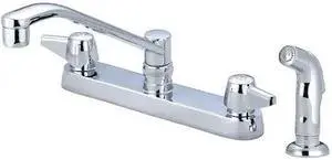 CENTRAL BRASS 80123-A Two Handle Cast Brass Kitchen Faucet, NPSM, Standard,