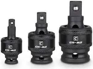 CAPRI TOOLS 5-8101 1/4, 3/8, 1/2 in Drive Impact Universal Joint Set, 3 pcs
