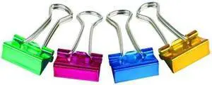 ZORO SELECT 2WFX5 Binder Clip,3/4 In,Metal,Assorted,PK40