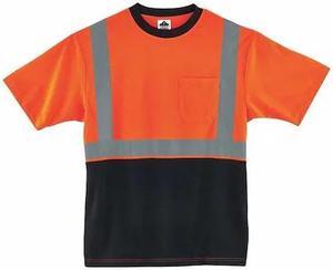 ERGODYNE 8289BK Black Front Safety T-Shirt,5XL,Orange