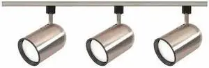 NUVO TK342 3-Light, R30, Bullet Cylinder Track Kit, 4 foot Track, Brushed Nickel