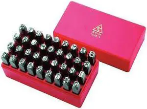 ZORO SELECT 1F113 Letter and Number Set,1/4 In. H,Steel