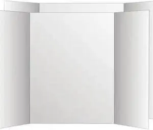 ECO BRITES 26790 Two Cool Tri-Fold Poster Board, 36 x 48, White/White, PK6