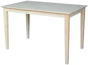 INTERNATIONAL CONCEPTS K-3048-30S Rectangle Solid Wood Top Table, Unfinished,