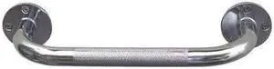 HEALTHSMART 521-1570-0612HS Knurled Grab Bar, 12" L, Steel, Chrome plated