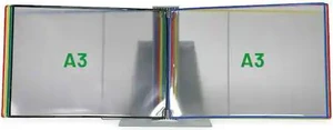 TARIFOLD D291A3LAN Wall Display Unit, Landscape, 10 A3 Size Asst Color Pockets TARIFOLD D291A3LAN Wall Display Unit, Landscape, 10 A3 Size Asst Color Pockets