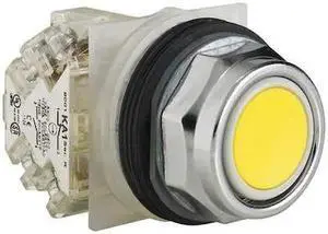 SCHNEIDER ELECTRIC 9001KR1YH13 Flush Push Button Operator, 30 mm, SPDT, Yellow