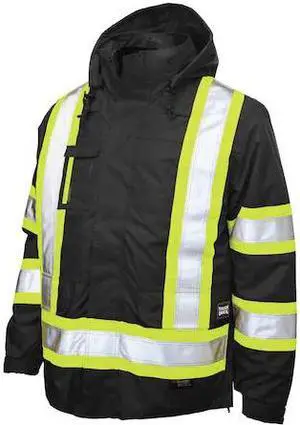 TOUGH DUCK S42611 Men's Black Polyester 5-in-one Parka size XL