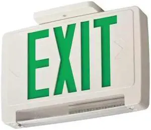 LITHONIA LIGHTING ECBG LED M6 Exit Sign with Emergency Lights, White, 1 or 2