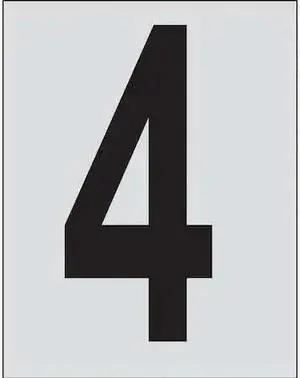 BRADY 5900-4 Number Label,1in.H Character,PK25