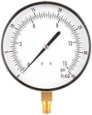 ZORO SELECT 18C808 Altitude Pressure Gauge, 0 to 35 psi, 4 1/2 in Dial, 1/4 in