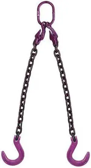 US CARGO CONTROL 38G100DOFA-20 3/8" x 20' - Adjustable 2 Leg Chain Sling w/
