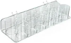 AZAR DISPLAYS 225575 12-Cup Tray for Pegboard or Slatwall, PK2