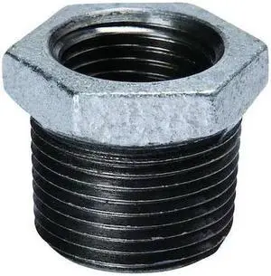 ZORO SELECT 5P894 2" MNPT x 3/4" FNPT Galvanized Hex Bushing