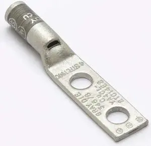 BURNDY YA4CL2TC14E2 Two Hole Lug Compression Connector,4 AWG