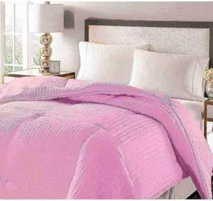 BLUE RIDGE 011840 350 Thread Count Down Fiber Damask Stripe Comforter, Pink,