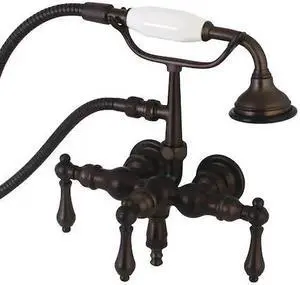 KINGSTON BRASS AE19T5 Wall-Mount Clawfoot Tub Faucet, Oil Rubbed Bronze, Tub