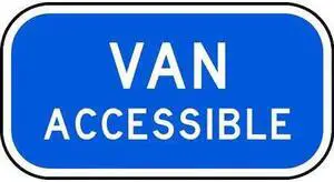 LYLE R7-8B-12HA Van Accessible Parking Sign, 12" W, 6" H, English, Aluminum,