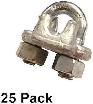 US CARGO CONTROL GDFWRC18-25PK 1/8" Galvanized Drop Forged Wire Rope Clips (25