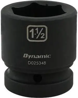 DYNAMIC D025348 1" Drive Standard Socket, Black Phosphate, Tools 1-1/2" X 1"