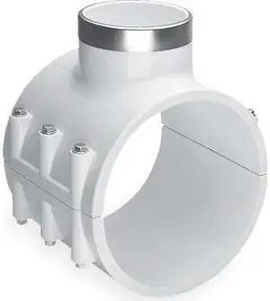 ZORO SELECT 466E-530 Saddle Clamp,Pipe 6 In,Outlet 3 In