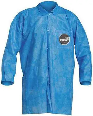 DUPONT PB212SBU3X003000 ProShield 10 Disposable Lab Coat, ProShield(R), Snaps