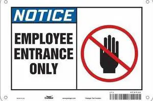 CONDOR 472F29 Safety Sign, 7 in Height, 10 in Width, Aluminum, Vertical
