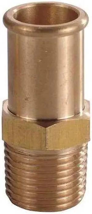 SPEEDAIRE 6AFH8 Hose Barb, 1/2 In Barb, 3/8 In MNPT, Brass, Material Grade: H59