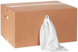 PARTNERS BRAND BR113 Box of Terry Cloth Rags, 14" x 17", White, 25 Lbs/Case,