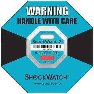 SHOCKWATCH 46000K G-Force Indicator Label,10G,PK50