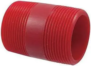 ZORO SELECT 6529 3/4xSH 3/4" MNPT x 2" TBE Kynar(R) Pipe Nipple Sch 80