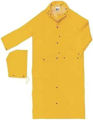 MCR SAFETY 360CX5 Raincoat with Detachable Hood,Yellow