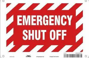 CONDOR 469H43 SAFETY SIGN FIRE AND EMERGENCY, 7 in Height, 10 in Width,