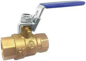 ZORO SELECT 32H975 1-1/2" FNPT Brass Ball Valve Inline