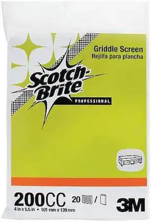 SCOTCH-BRITE 200CC Screen Pad,4" L x 5-1/2" W,Brown,PK20