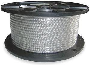 DAYTON 2VJP5 Cable,3/8 In,L100Ft,WLL2880Lb,7x19,Steel