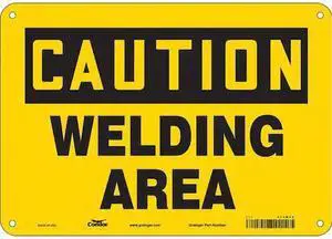 CONDOR 473W24 Safety Sign, 7 in Height, 10 in Width, Aluminum, Vertical