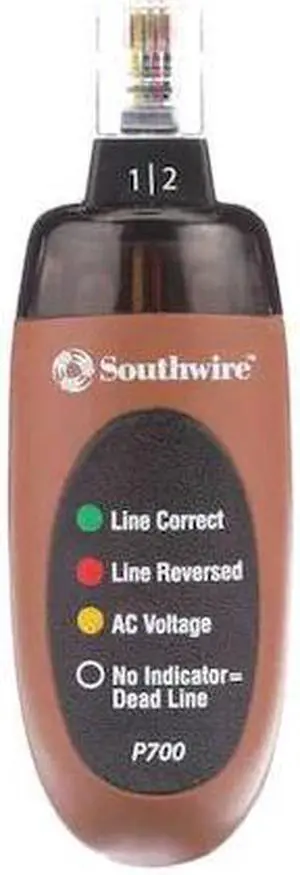 SOUTHWIRE 58745340 Phone Outlet Tester,RJ11 Connector Type