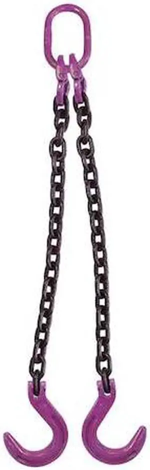 US CARGO CONTROL 12G100DOF-3 1/2" x 3' - 2 Leg Chain Sling w/ Foundry Hooks -
